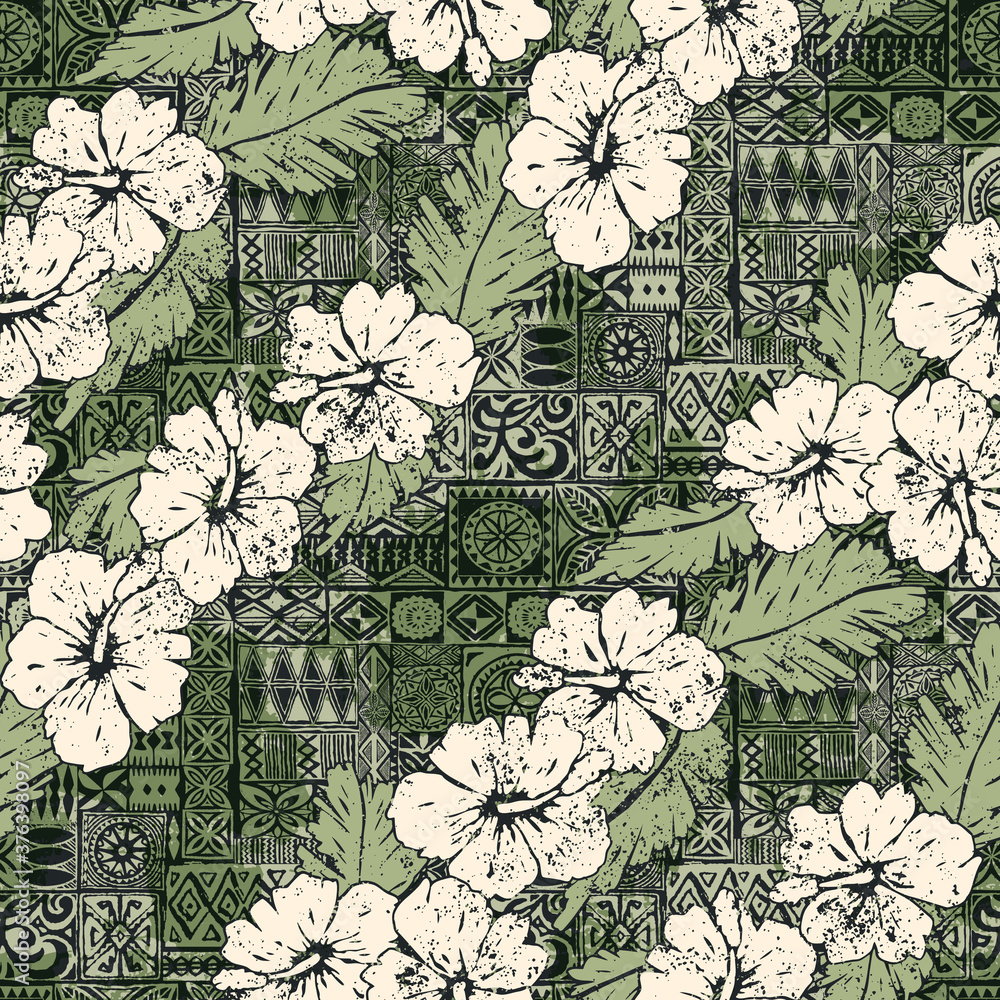 Hawaiian Print Background Vintage