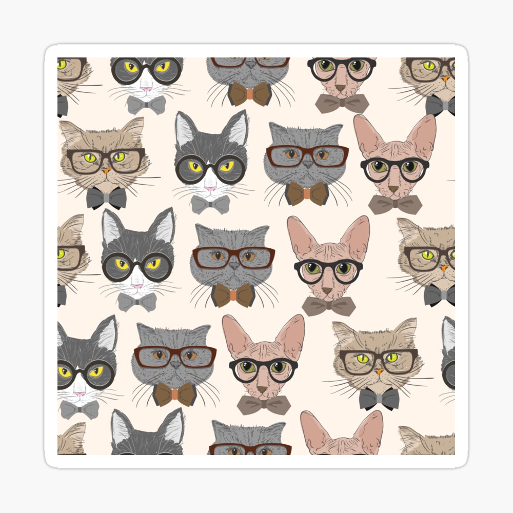 Hipster Cat Background