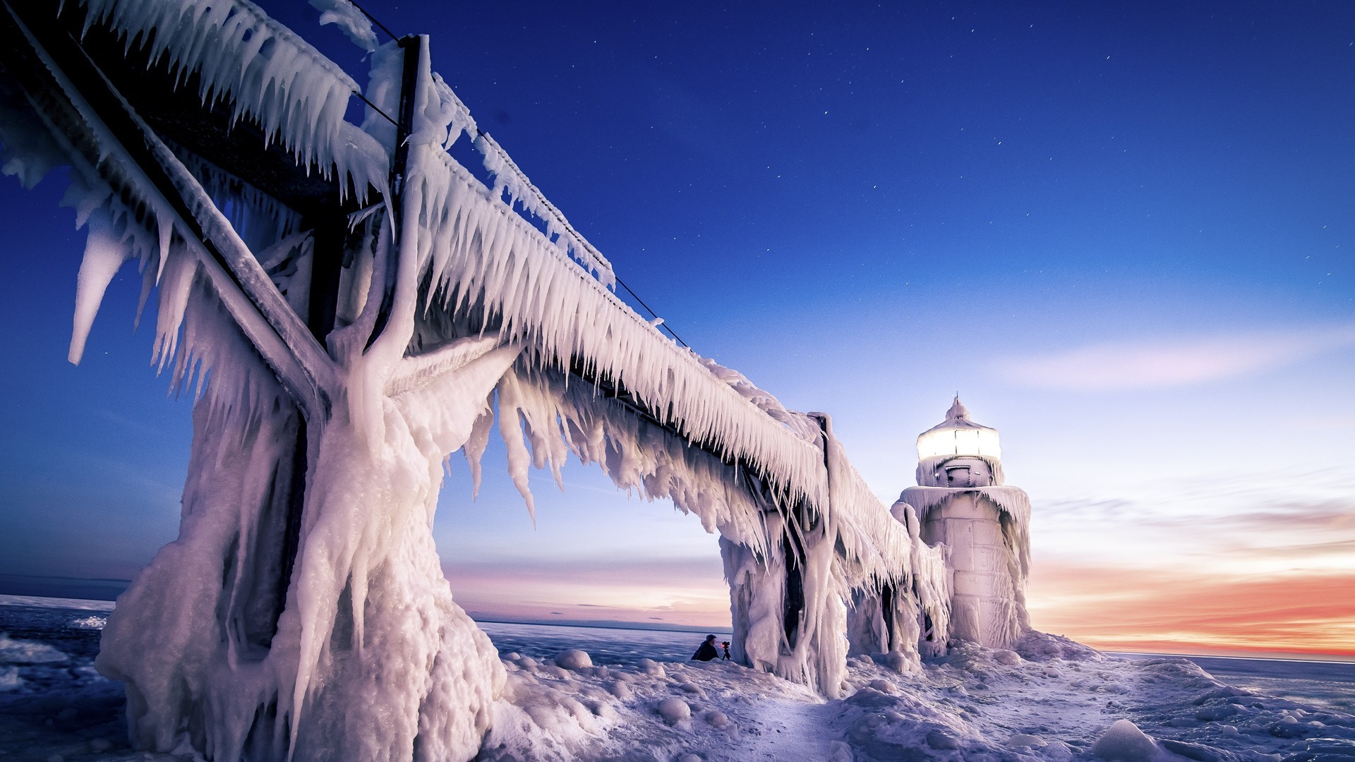 Ice Lighthouse Background