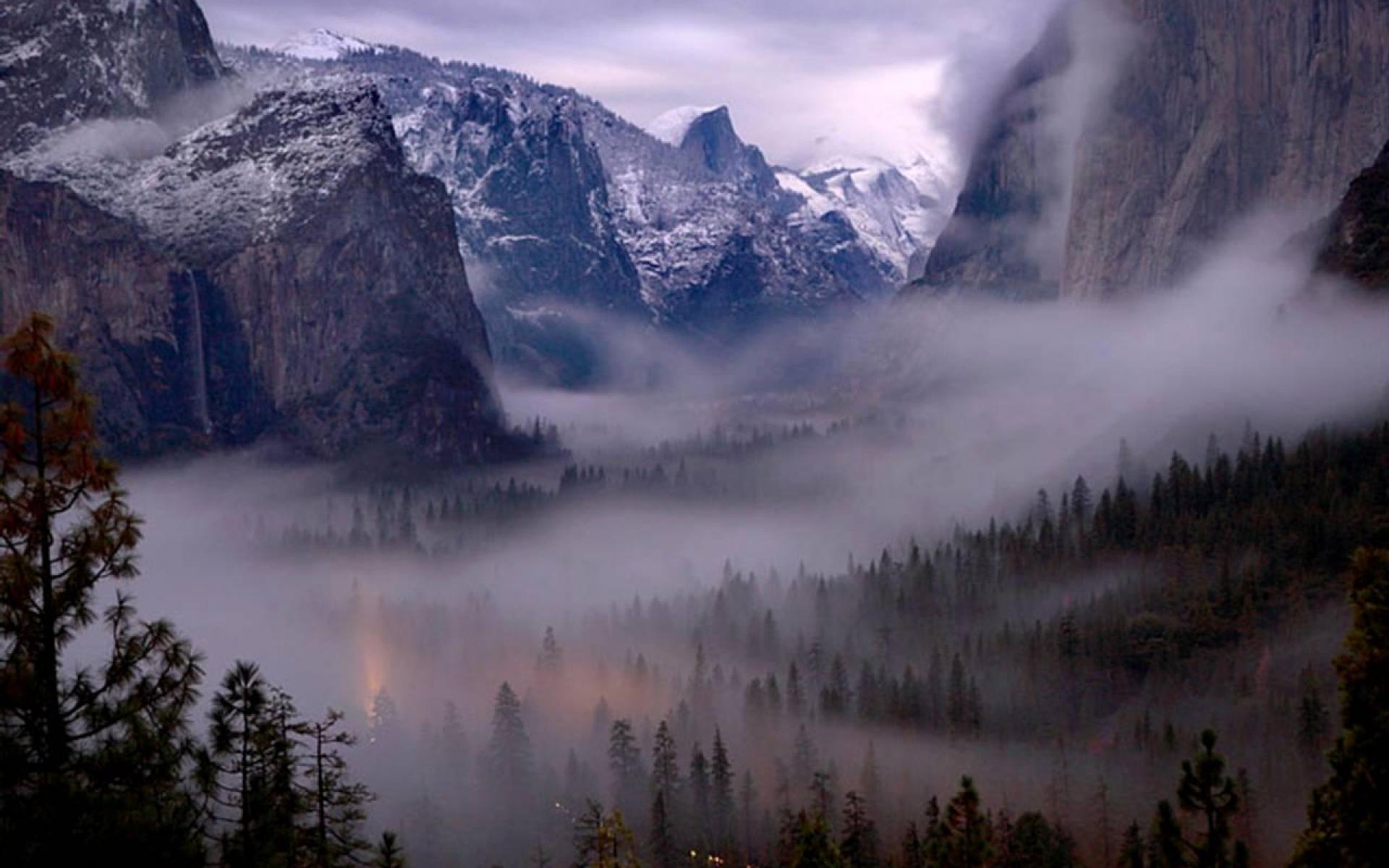 Misty Mountain Background