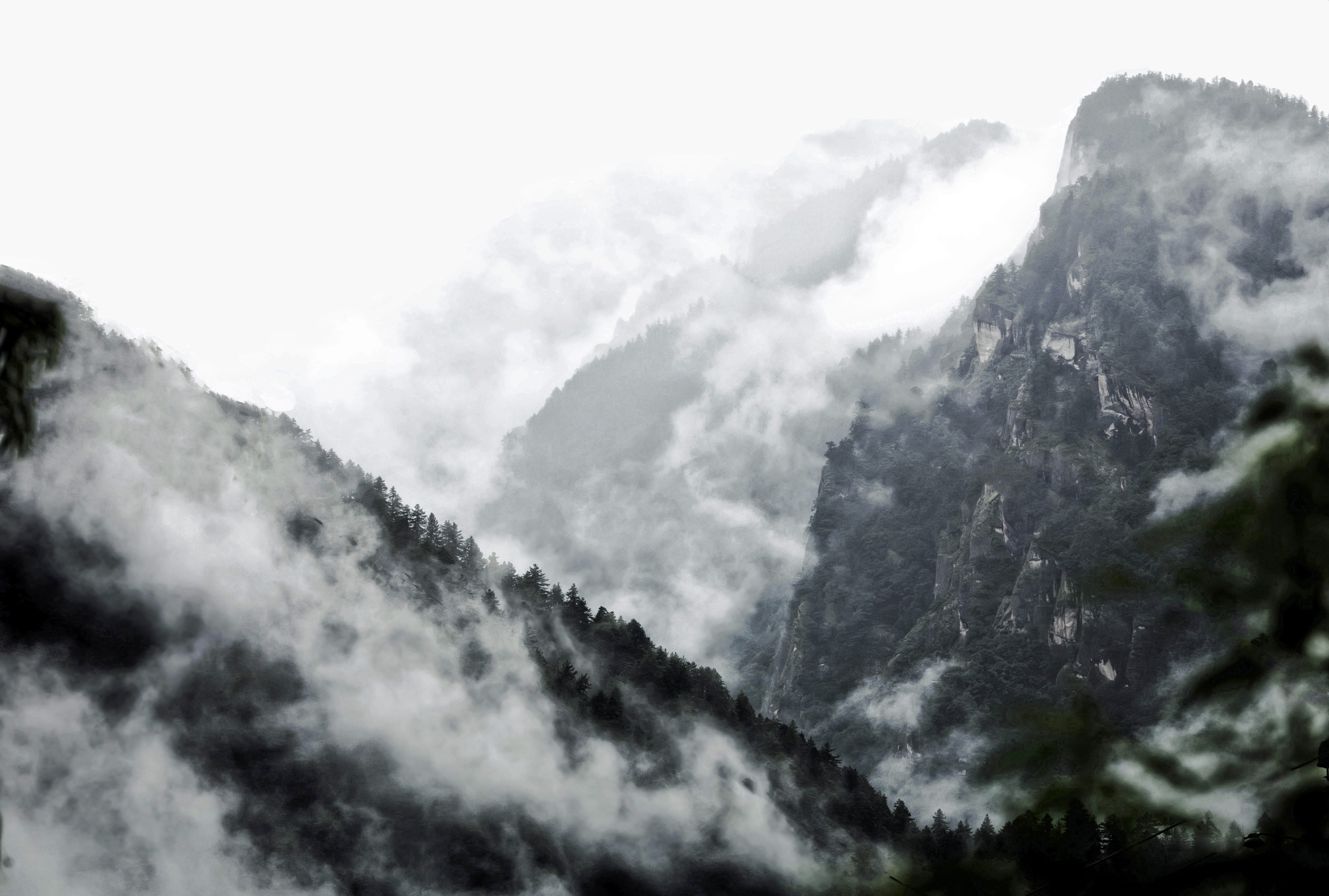 Misty Mountain Background