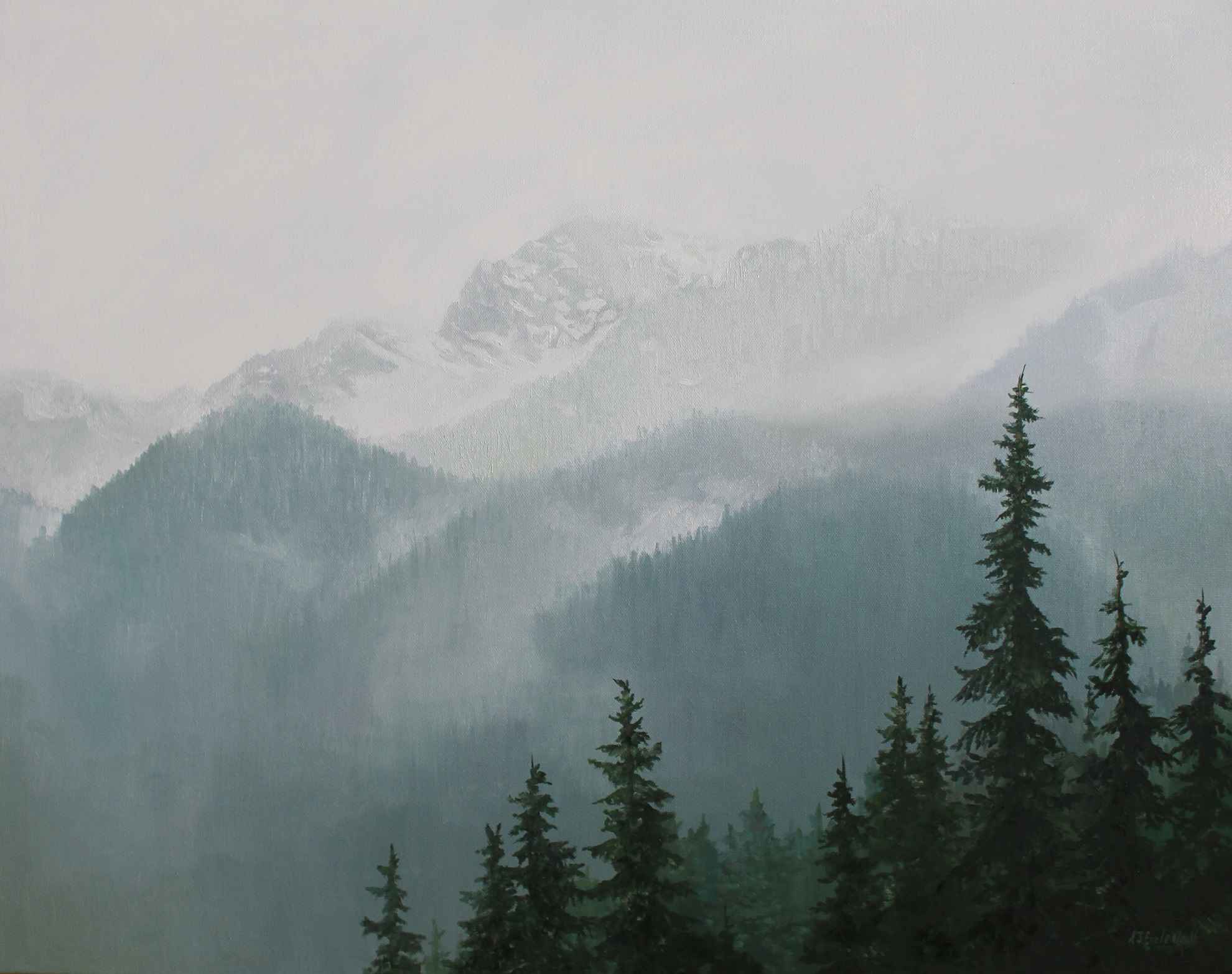 Misty Mountain Background