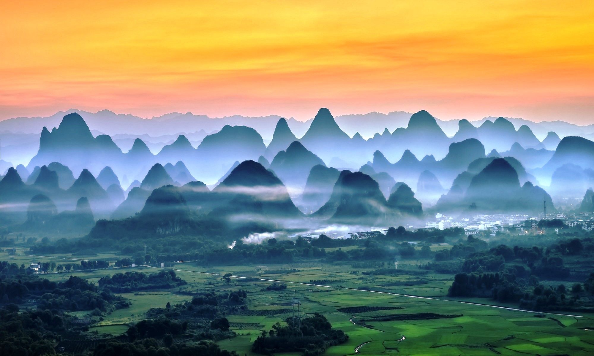 Misty Mountain Background