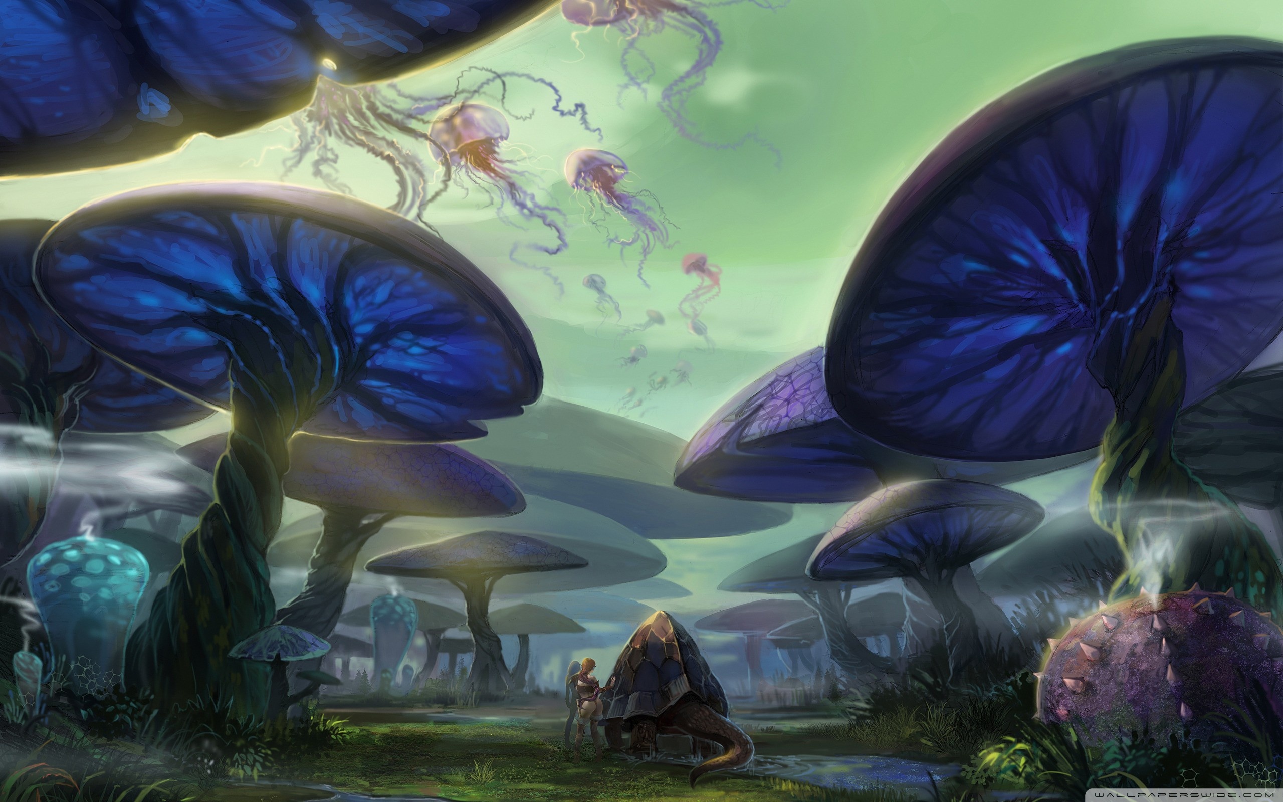 Mushroom Forest Background