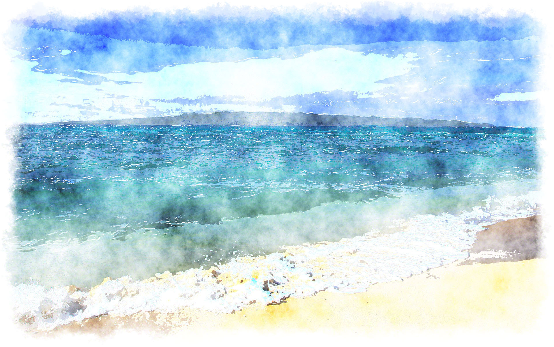 Ocean Watercolor Background