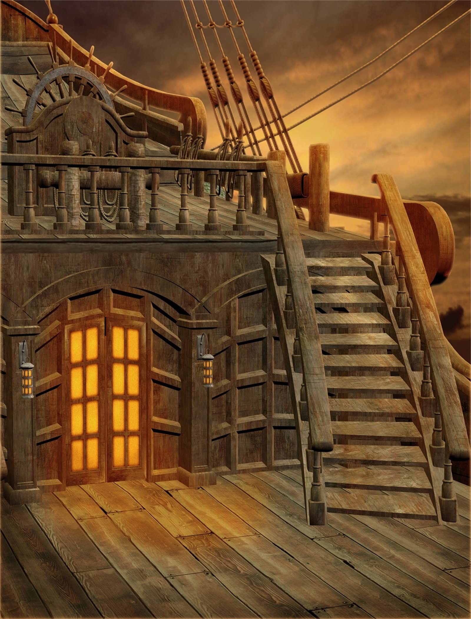 Pirate Ship Deck Background