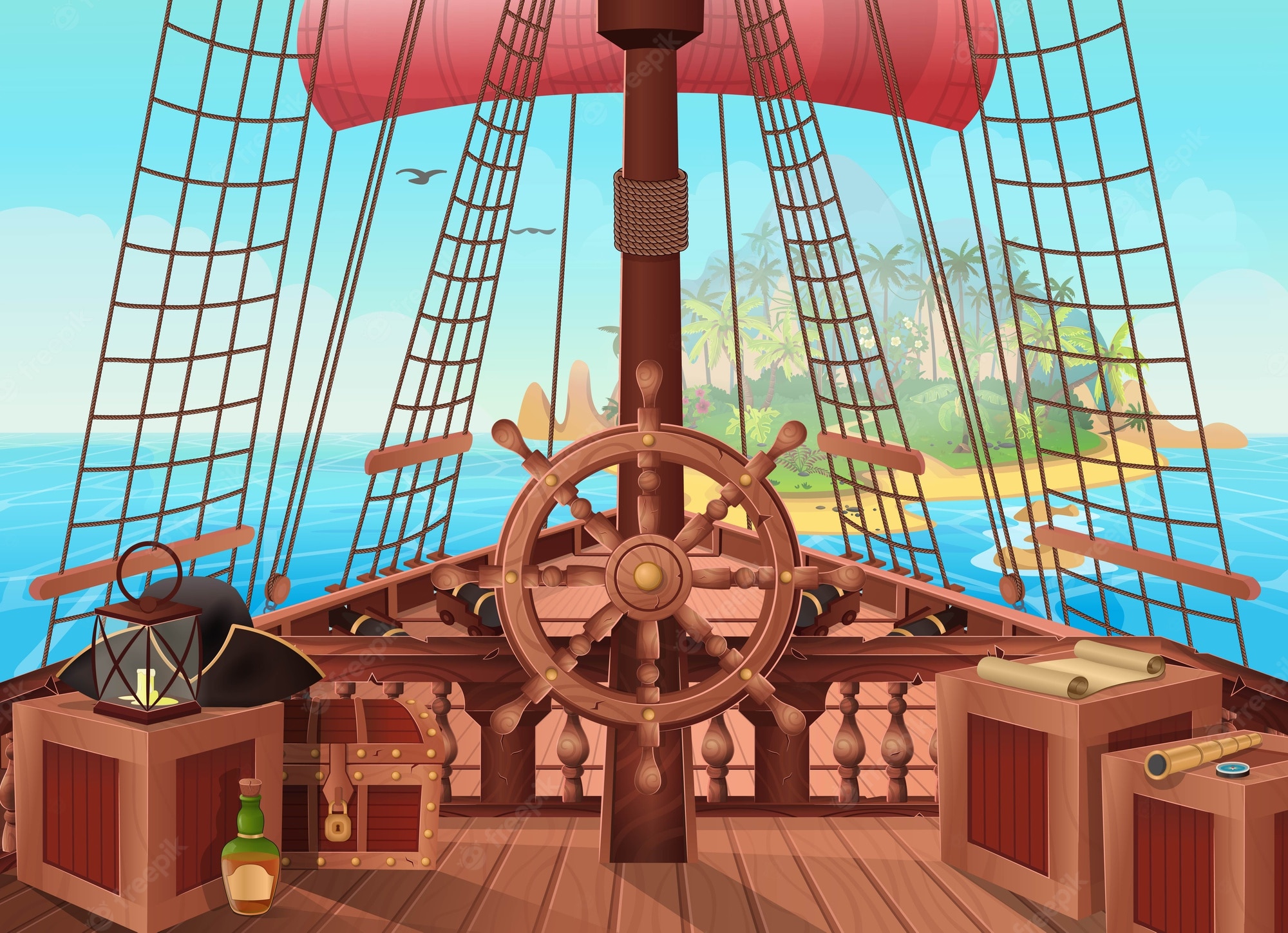 Pirate Ship Deck Background