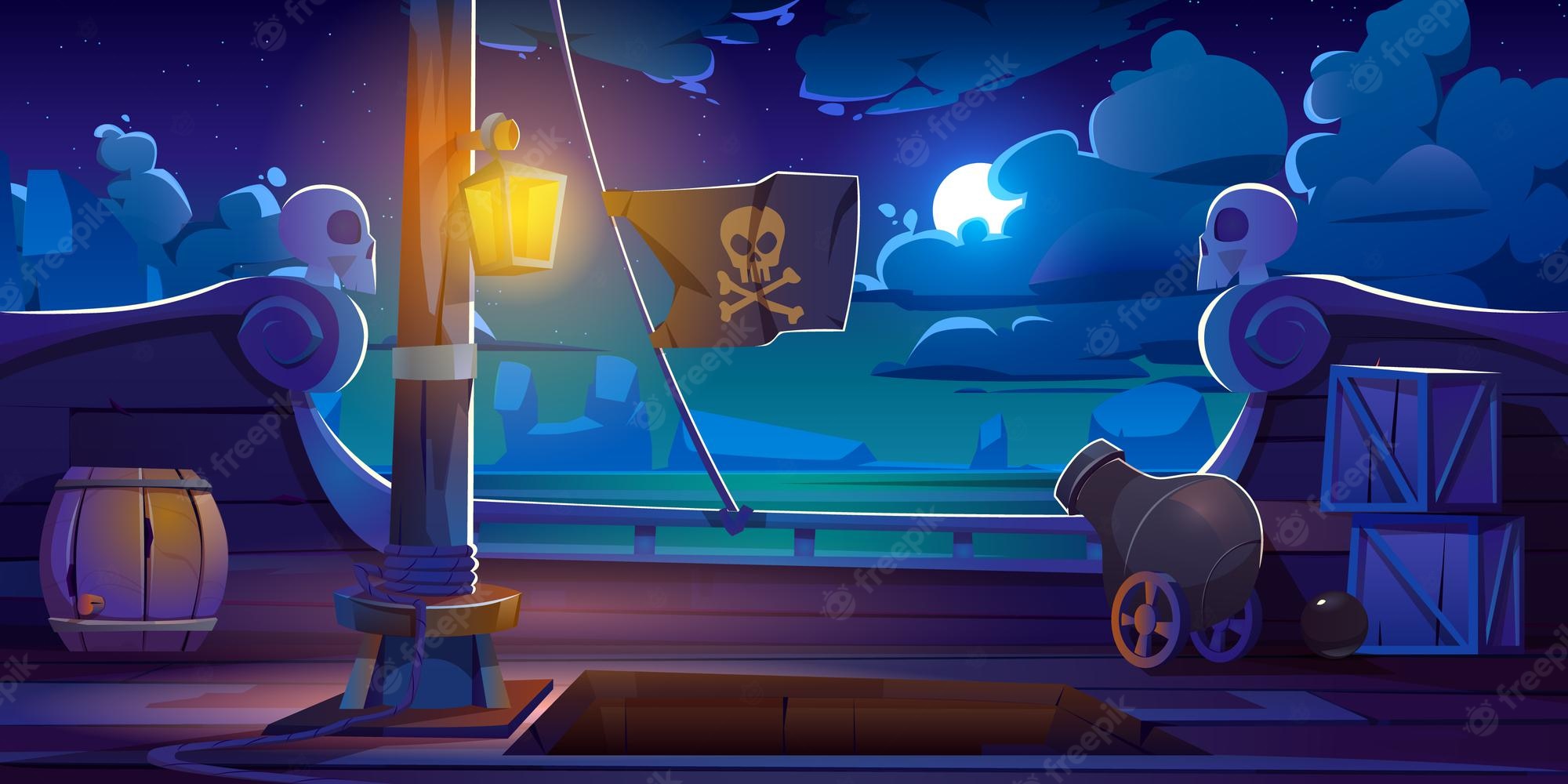 Pirate Ship Deck Background