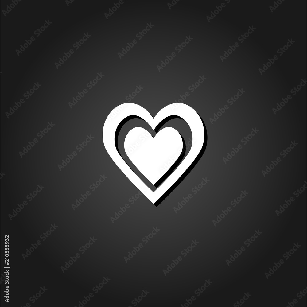 Simple White Heart Black Background