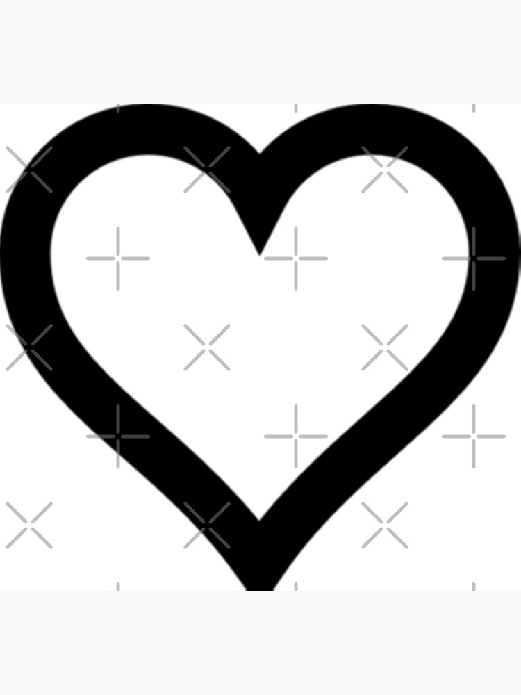 Simple White Heart Black Background