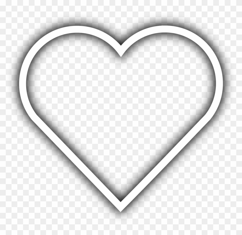 Simple White Heart Black Background