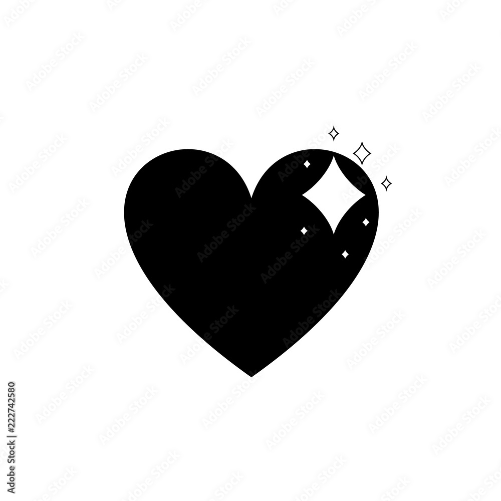 Simple White Heart Black Background