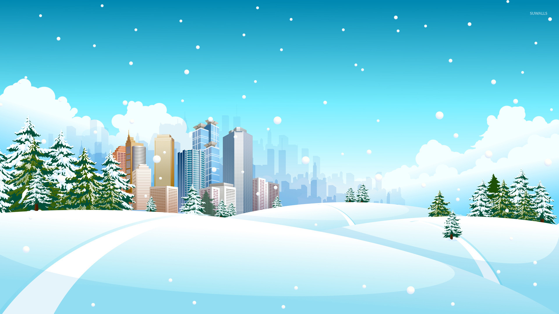 Snow Cartoon Background