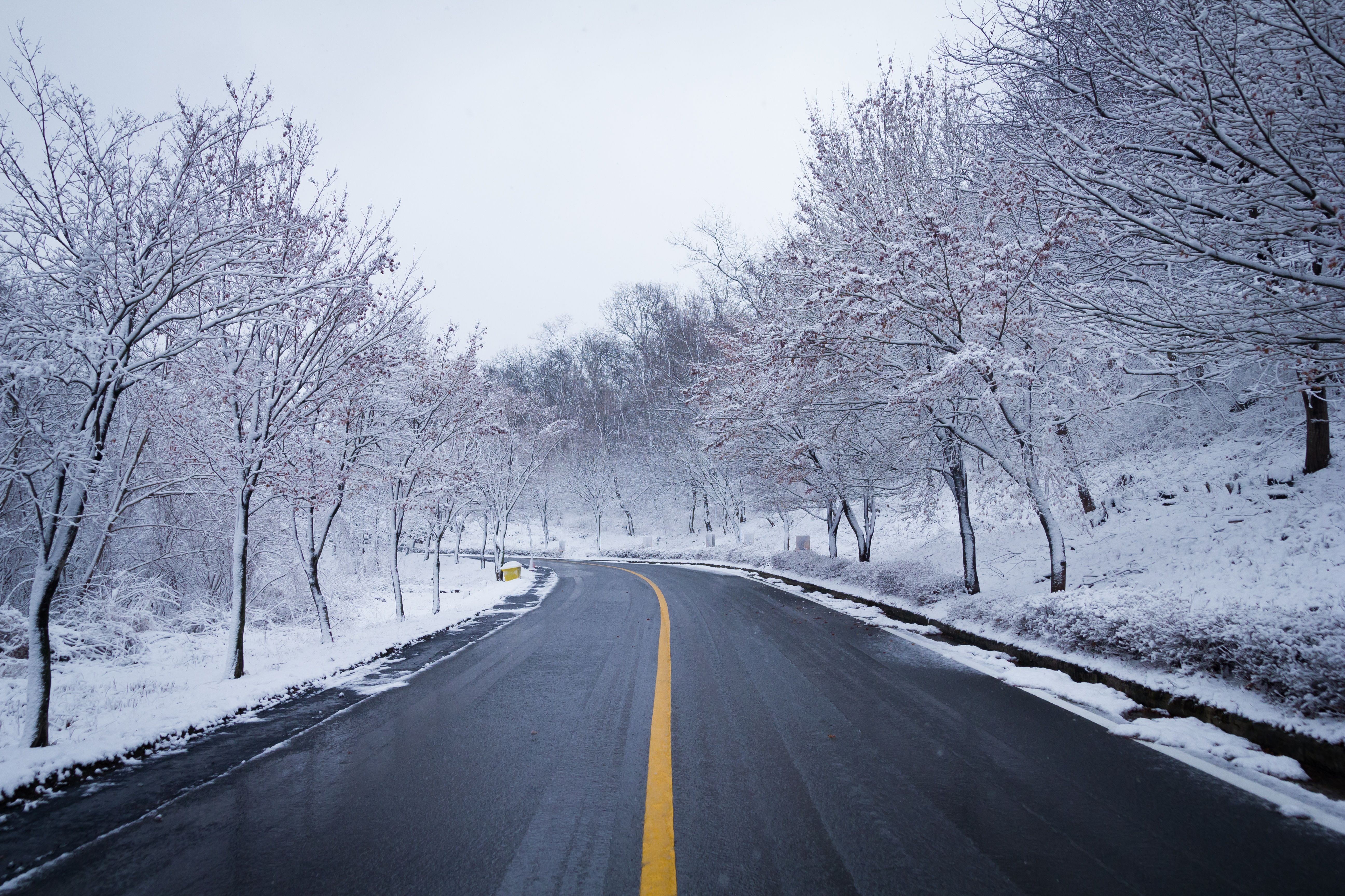 Snowy Road Background