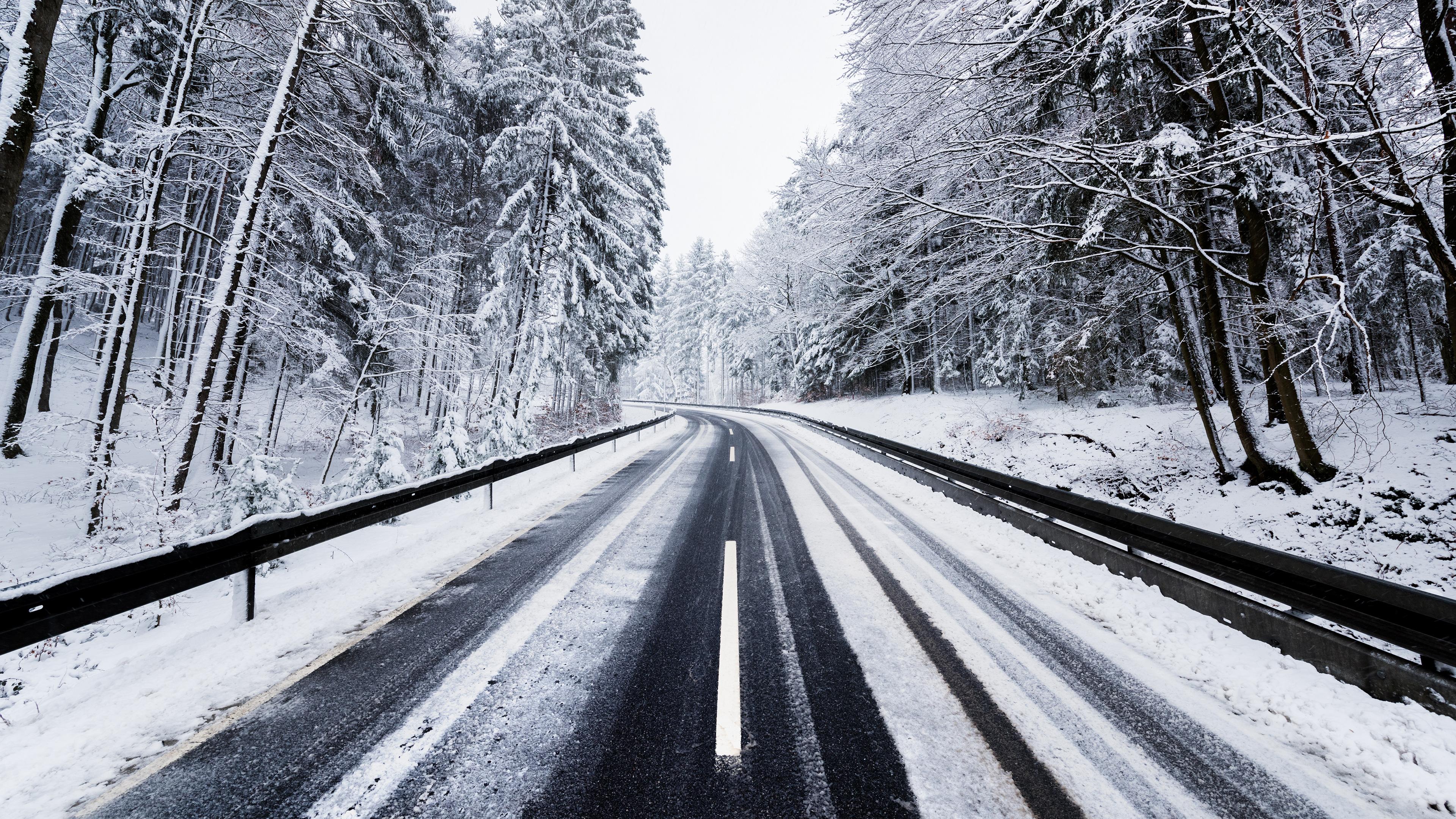 Snowy Road Background