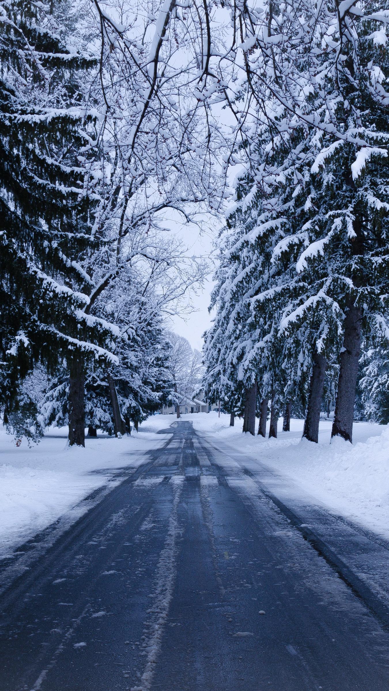 Snowy Road Background