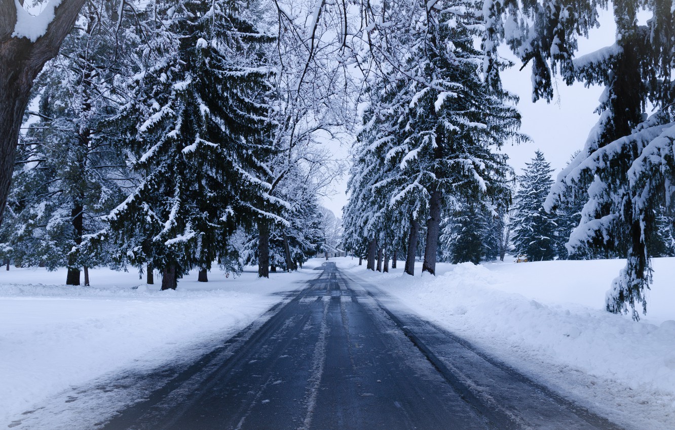 Snowy Road Background