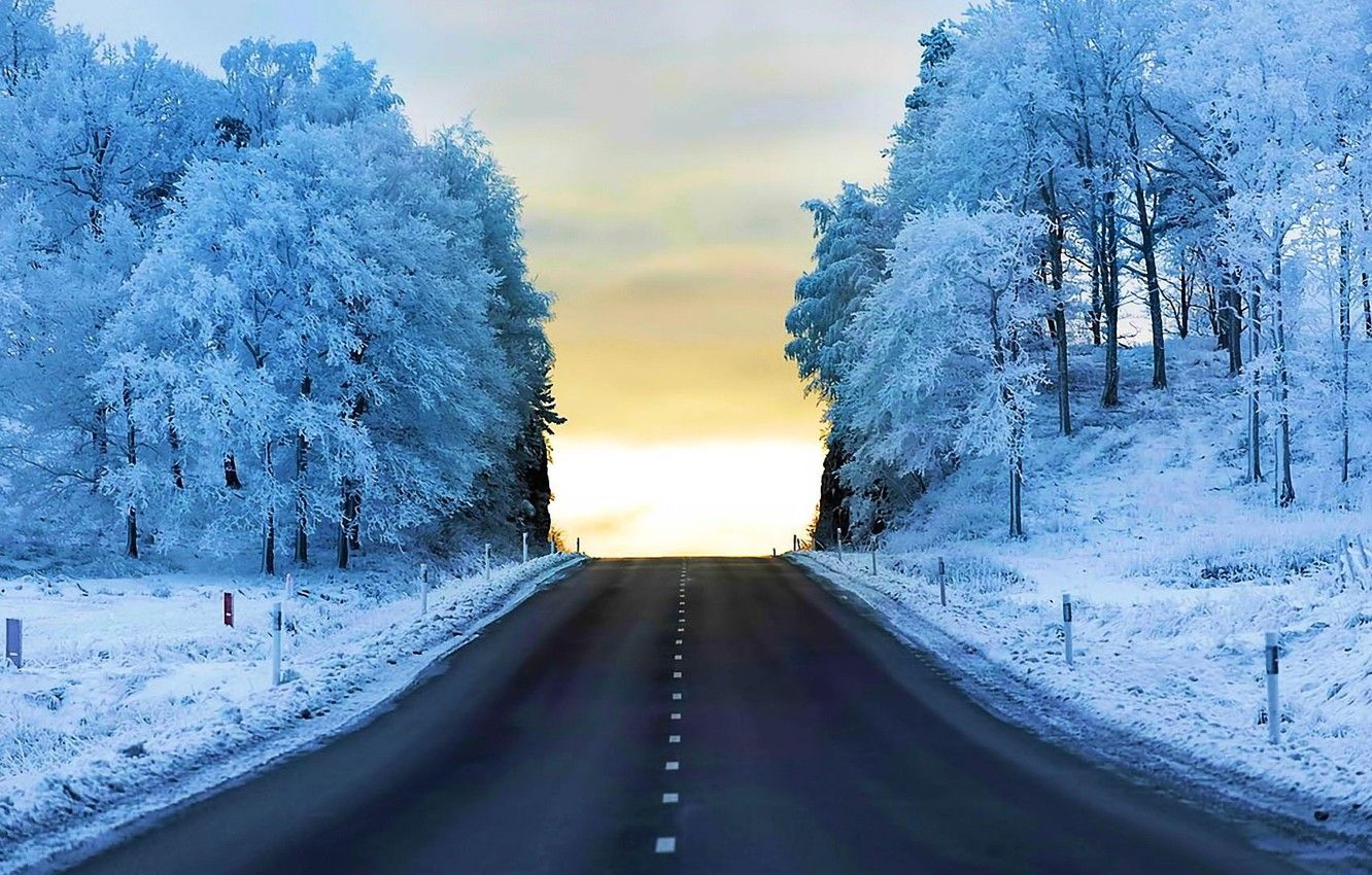 Snowy Road Background