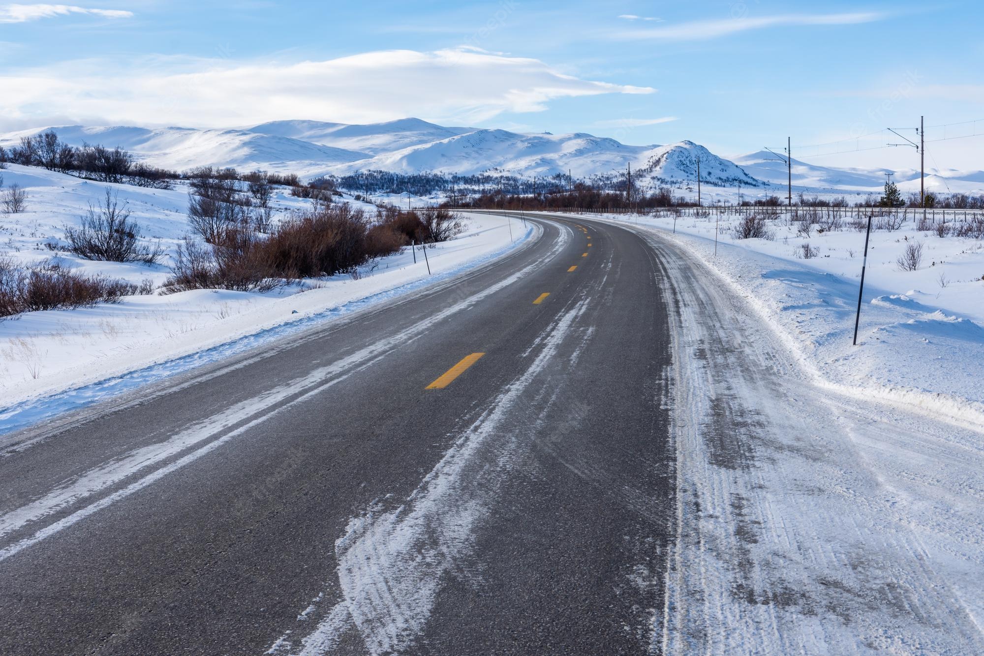 Snowy Road Background