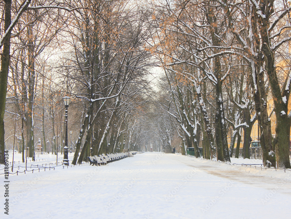 Snowy Road Background