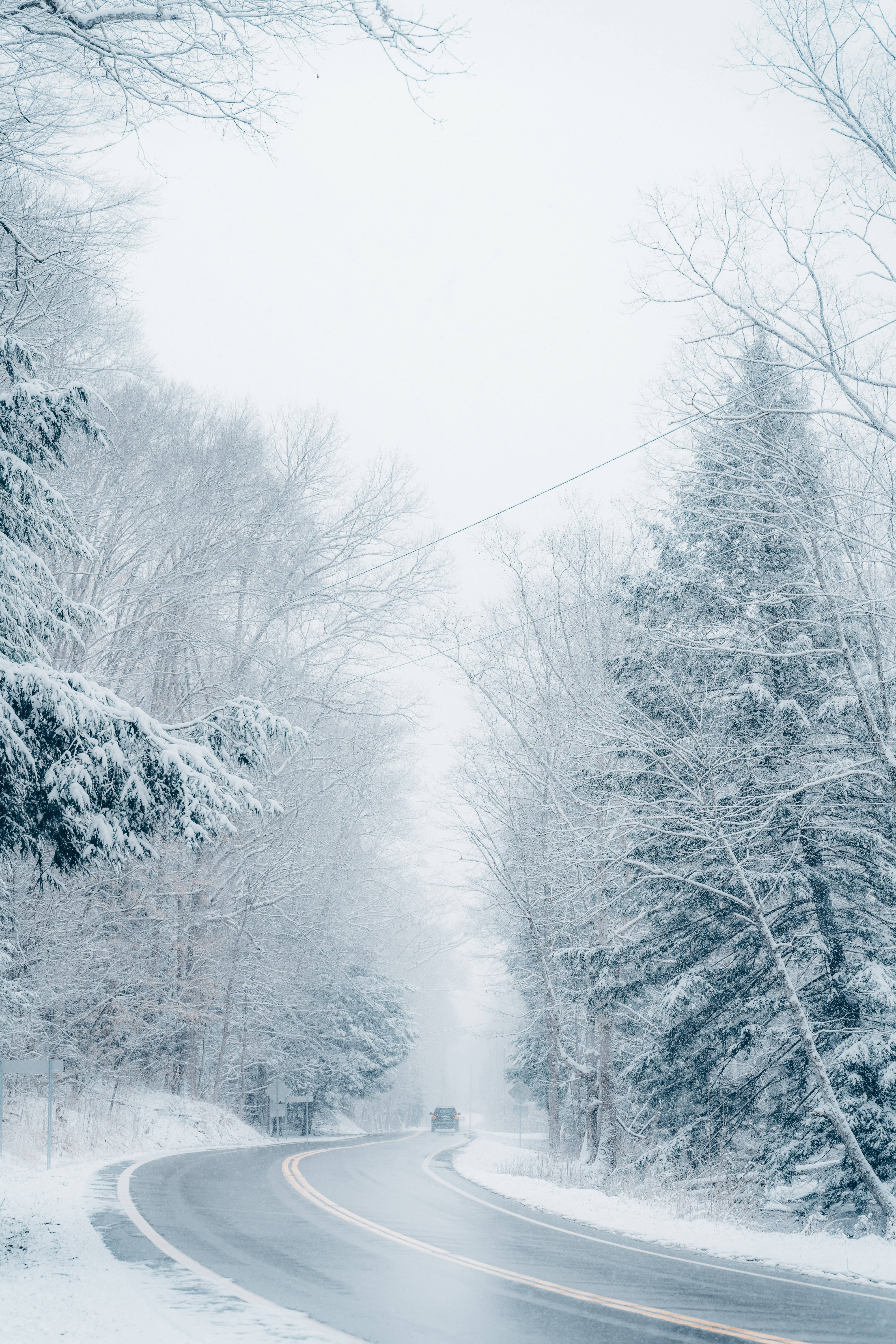 Snowy Road Background