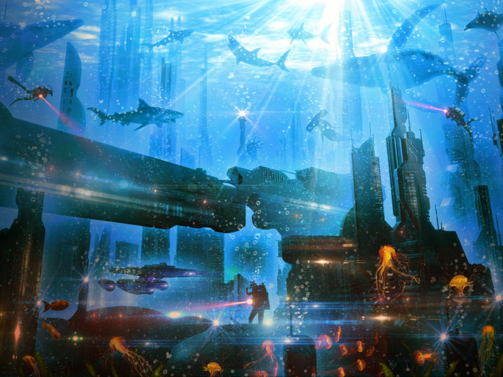 Underwater City Background