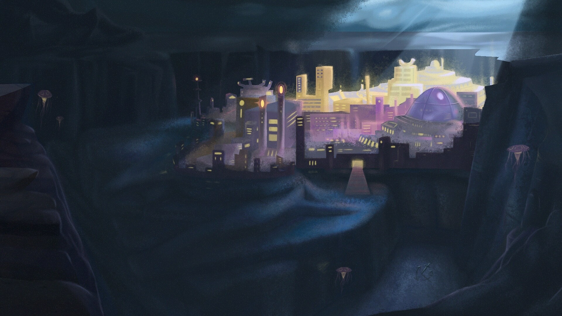 Underwater City Background