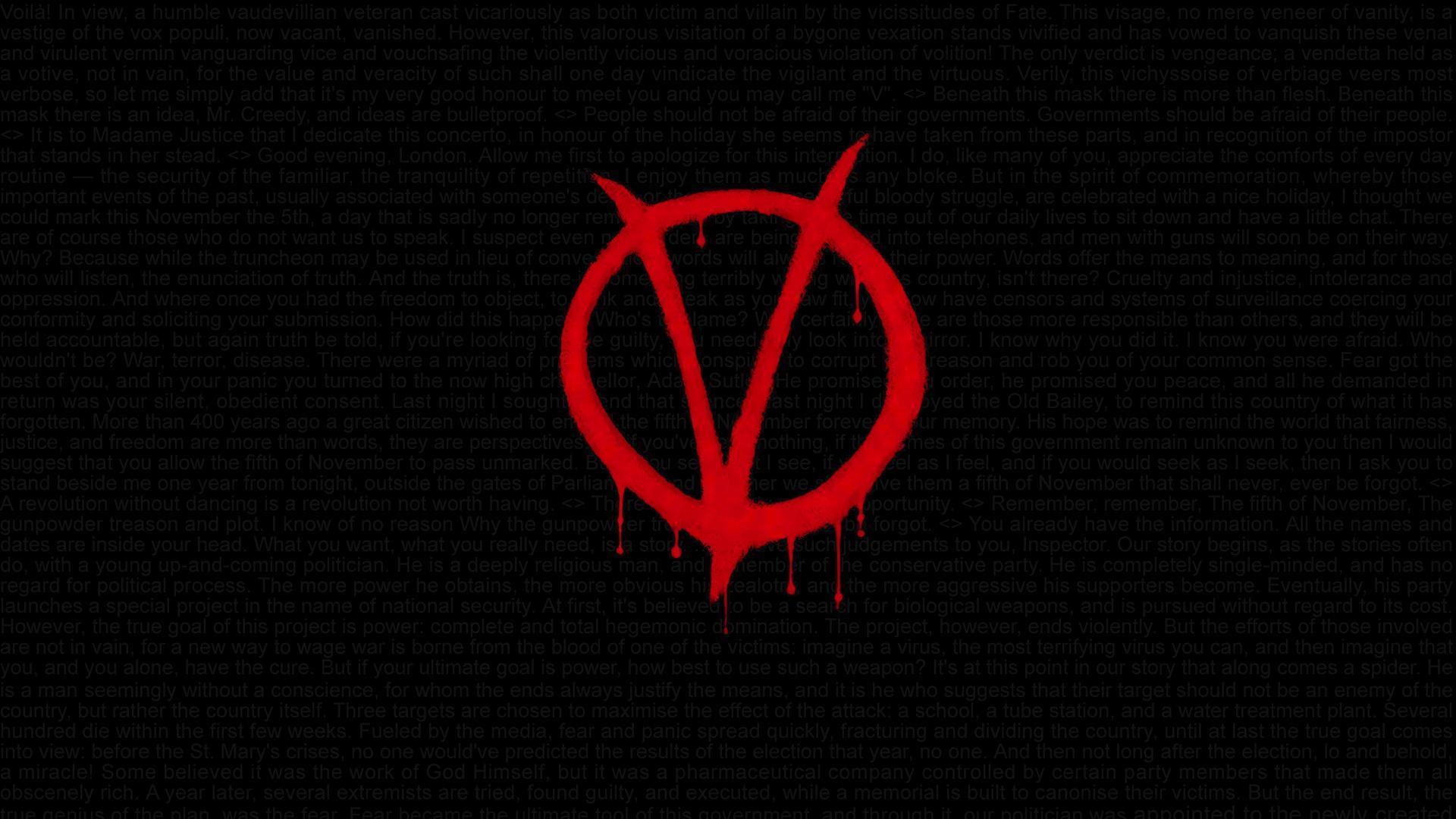 V For Vendetta Background 1920X1080