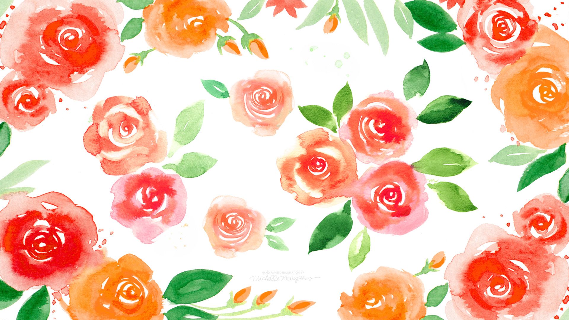 Watercolor Flower Desktop Background